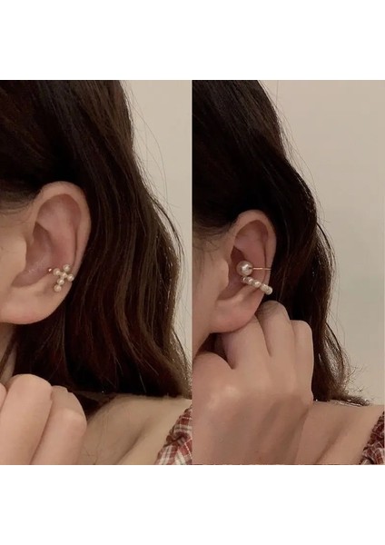 999 1 Adet Kulak Manşet Çapraz Klip Inci Küpe Sahte Piercing Kadınlar Için Earcuffs Earcuff Küpe Takı Hiçbir Piercing Aksesuarları (Yurt Dışından) modelleri