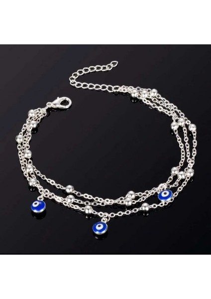 Gümüş Rengi Bayanlar Türk Gözler Boncuk Halhal Kadın Sandalet Pulseras Tobilleras Mujer Kolye Halhal Bilezik Ayak Takı (Yurt Dışından)