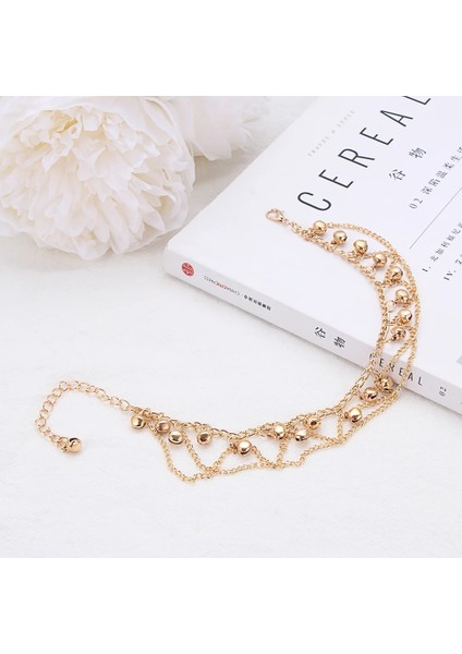 Altın Moda Bohem Altın Çan Püskül Halhal Kadınlar Için Charm Bacak Bilezik Ayak Bileği Bilezik Ayak Zincirleri Yalınayak Sandal Plaj Takı (Yurt Dışından) fırsatları