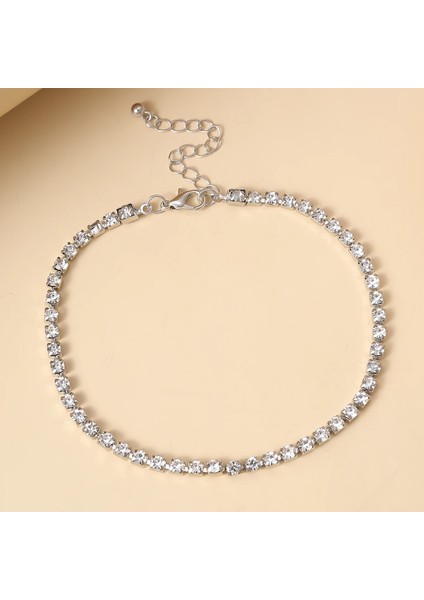 Mavi Çinko Kaplama Ingesight.z 4 Renkler Charm Lüks Parlak Rhinestone Halhal Bilezik Ayak Üzerinde Ayarlanabilir Kristal Halhal Yalınayak Sandalet Takı (Yurt Dışından)