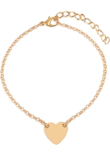 Altın Rengi Trendy Yaz Güzel Kalp Zincir Halhal Kadın Bohemian Vintage Kumlu Plaj Ayakkabı Bacak Bilezikler Kadın Ayak Takı Yeni (Yurt Dışından)