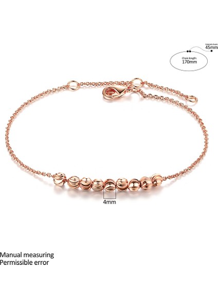 Bilezik 215 Çift Adil Metal Boncuk Halhal Zincir Gül Altın Gümüş Renk Tonu Kadınlar Için Basit Stil Ayak Moda Mücevherat Takı DFA020 (Yurt Dışından)