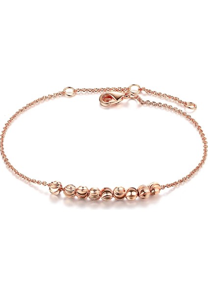 Bilezik 215 Çift Adil Metal Boncuk Halhal Zincir Gül Altın Gümüş Renk Tonu Kadınlar Için Basit Stil Ayak Moda Mücevherat Takı DFA020 (Yurt Dışından)