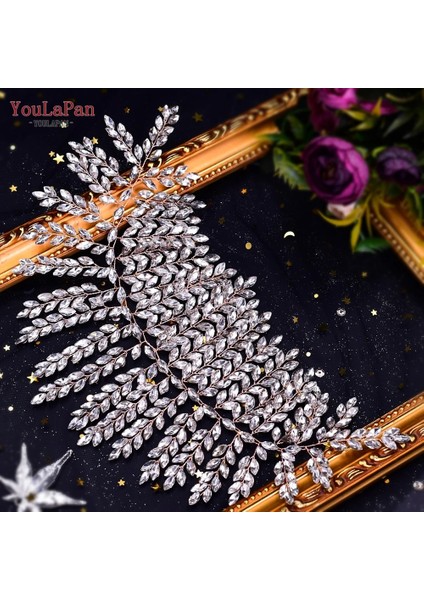 HP238-GÜL Altın Youlapan HP238 Gelin Tacı Düğün Tiaras ve Taç Gelin Tiara Lüks Saç Düğün Aksesuarları Boho Düğün Kafa Bandı Şapkalar (Yurt Dışından)