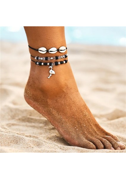 FOV1843 2019 Boho Okyanus Plaj Ayarlanabilir Dize Makrome Midye Deniz Kabuğu Cowrie Ayak Bileği Bilezik Kadınlar Için Beyaz Boncuk Kaplumbağa Halhal (Yurt Dışından) fırsatları