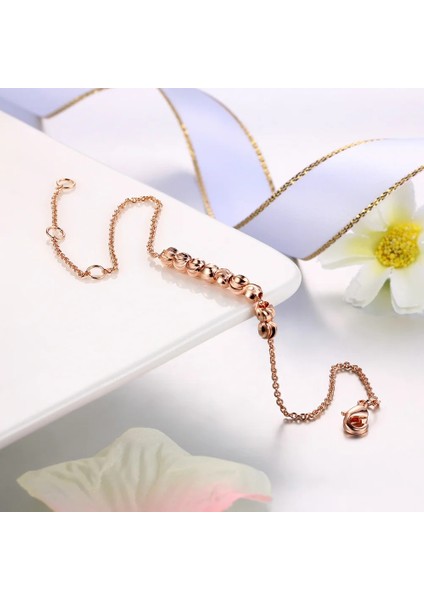 Bilezik 215 Çift Adil Metal Boncuk Halhal Zincir Gül Altın Gümüş Renk Tonu Kadınlar Için Basit Stil Ayak Moda Mücevherat Takı DFA020 (Yurt Dışından)