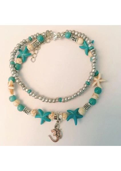 3 Boyutlu Deniz Kaplumbağası Denizyıldızı Plaj Kabuğu Bacak Halhal Ayak Bileği Halhal Kadınlar Için Bilezik Boho Yalınayak Sandalet Bilezik Moda Takı (Yurt Dışından)