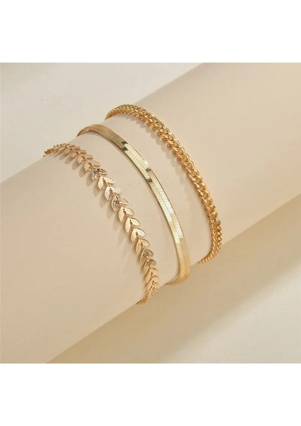 NO.50160 Beden Letapı Et Altın Renk Kadınlar Için Basit Zincir Halhal Plaj Ayak Takı Bacak Zinciri Ayak Bileği Bilezik Kadın Aksesuarları (Yurt Dışından) indirimleri