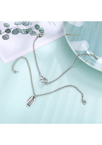 23 cm Uzunluğunda Moda Gümüş Renk Kabuk Halhal Kadın Charm Ayak Bileği Kadın Parti Plaj Ayak Takı Bacak Zinciri Ayak Bileği Bilezik Aksesuarları Hediye (Yurt Dışından) fırsatları
