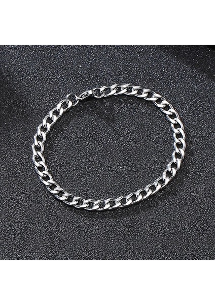 7 mm Erkek Halhal Bilezik, Küba Zinciri Halhal Bileklik, Erkek Takı, Erkek Arkadaşa Hediye, Minimalist Takı (Yurt Dışından) fırsatları