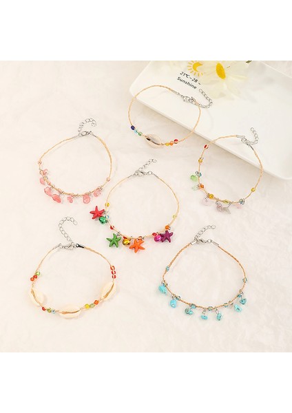 2-Yaklaşık 23.2 cm Bohem Rafya Zincirleri Kadınlar Için Halhal Yaz Plaj Kabuk Renkli Starfarms Bilezik Ayak Bacak Zinciri Yalınayak Takı (Yurt Dışından) modelleri