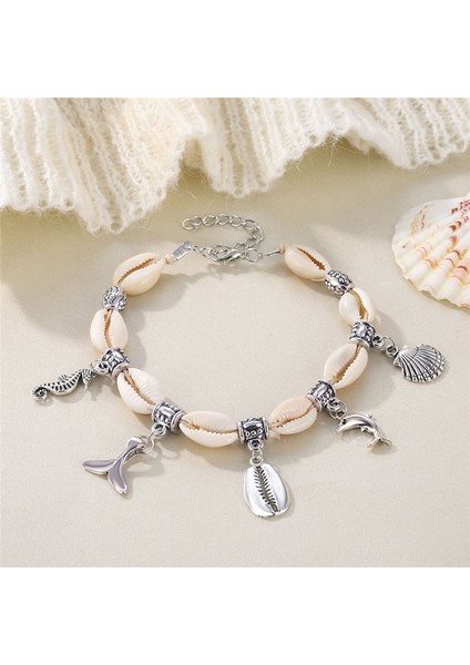 Kabuk Halhal Bohemian Shell Halhal Kadınlar Için Vintage El Yapımı Taş Boncuk Yıldız Halhal Bacak Üzerinde Bilezik Yeni Plaj Yalınayak Sandalet Ayak Takısı (Yurt Dışından) modelleri