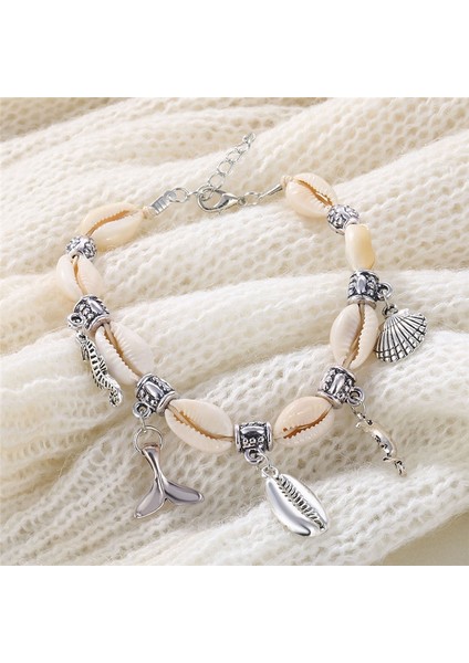 Kabuk Halhal Bohemian Shell Halhal Kadınlar Için Vintage El Yapımı Taş Boncuk Yıldız Halhal Bacak Üzerinde Bilezik Yeni Plaj Yalınayak Sandalet Ayak Takısı (Yurt Dışından) fırsatları