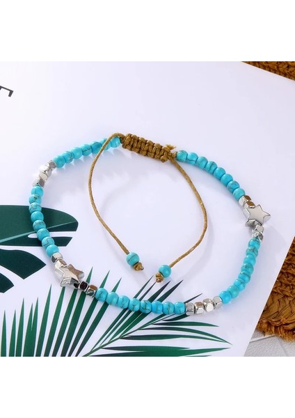 Kabuk Halhal Bohemian Shell Halhal Kadınlar Için Vintage El Yapımı Taş Boncuk Yıldız Halhal Bacak Üzerinde Bilezik Yeni Plaj Yalınayak Sandalet Ayak Takısı (Yurt Dışından) indirimleri