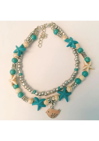 Kuş Deniz Kaplumbağası Denizyıldızı Plaj Kabuğu Bacak Halhal Ayak Bileği Halhal Kadınlar Için Bilezik Boho Yalınayak Sandalet Bilezik Moda Takı (Yurt Dışından)