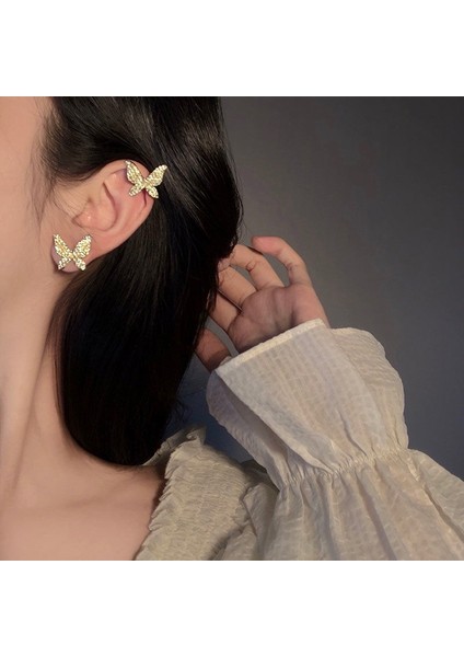 E888CJIN 2021 Modası Kadın Küpe Kulak Manşet Ince Tatlı Kelebek Kar Tanesi Kadınlar Için Kulak Kemikleri Klip Bijoux Takı Kulak Klipsi (Yurt Dışından) modelleri