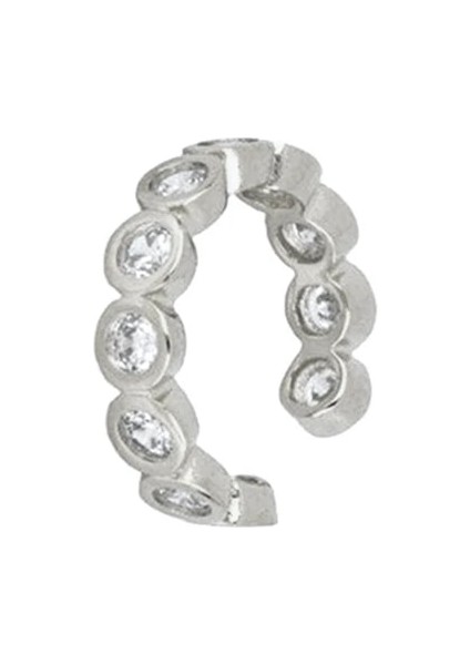 1 Gümüş Minimalist Kaplama 24K Goldlver Klipsli Küpeler Kadınlar Için Basit Kulak Manşeti Piercingsiz Moda Takı (Yurt Dışından)