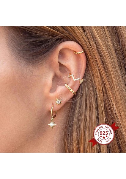 1 Gümüş Minimalist Kaplama 24K Goldlver Klipsli Küpeler Kadınlar Için Basit Kulak Manşeti Piercingsiz Moda Takı (Yurt Dışından) indirimleri