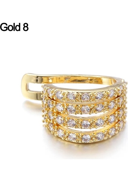 G8 Helix Kıkırdak Kabuklu Sahte Piercing Takı Kadın Erkek Ayarlanabilir Cz Kulak Manşet Hiçbir Piercing Kabuklu Manşet Küpe (Yurt Dışından)