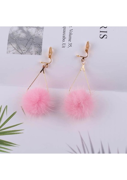 Beyaz Tavşan Kürk Top Ponpon Uzun Düğün Klipsi Kadınlar Için Küpe Benzersiz Yumuşak Pom Pom Kulak Küpe Takı Sevimli Noel Hediyesi (Yurt Dışından) indirimleri