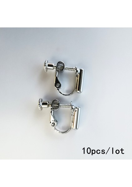 B Gümüş 10 Adet Lot Vidalı Kulak Klipsi Dönüştürücü Dıy El Yapımı Klipsli Küpe Dönüştürücüler Herhangi Bir Saplamayı Klipsli Küpelere Çevirin Bulgular (Yurt Dışından)