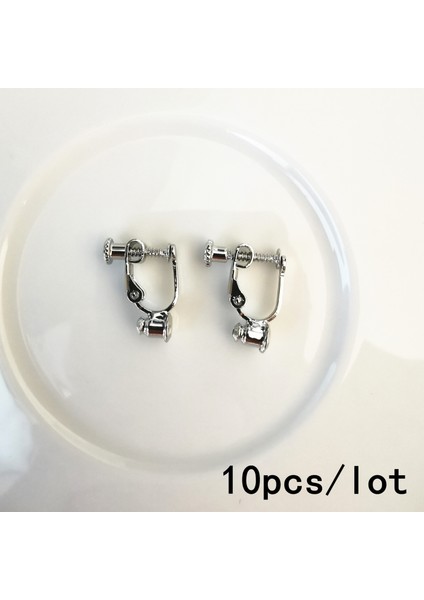 B Gümüş 10 Adet Lot Vidalı Kulak Klipsi Dönüştürücü Dıy El Yapımı Klipsli Küpe Dönüştürücüler Herhangi Bir Saplamayı Klipsli Küpelere Çevirin Bulgular (Yurt Dışından)