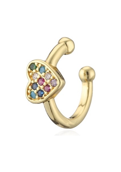 NO.40654 Beden 2021 Yeni Fashio Altın Renk Kulak Manşet Bohemia Istiflenebilir C Şekilli Cz Küçük Earcuffs Klip Küpe Kadınlar Için Düğün Takı (Yurt Dışından)