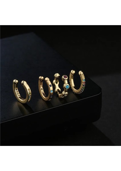 NO.40654 Beden 2021 Yeni Fashio Altın Renk Kulak Manşet Bohemia Istiflenebilir C Şekilli Cz Küçük Earcuffs Klip Küpe Kadınlar Için Düğün Takı (Yurt Dışından) modelleri
