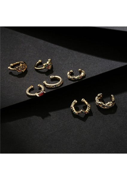 NO.40654 Beden 2021 Yeni Fashio Altın Renk Kulak Manşet Bohemia Istiflenebilir C Şekilli Cz Küçük Earcuffs Klip Küpe Kadınlar Için Düğün Takı (Yurt Dışından) indirimleri