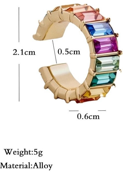 2 Altın 1 Adet Moda Küçük Kulak Manşet Küpe Kadınlar Için Renkli Yuvarlak Kübik Zirkonya Klip Küpe Istiflenebilir Kıkırdak Küpe Hiçbir Deldi (Yurt Dışından)