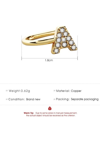 ZJ4187 Ingilizce Harfler Zirkon Kulak Piercing Küpe Kadınlar Için Kaya Vintage Kristal Kulak Manşet Küpe Kızlar Jewerly Hediyeler (Yurt Dışından) fırsatları