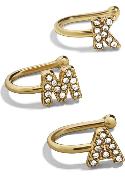ZJ4187 Ingilizce Harfler Zirkon Kulak Piercing Küpe Kadınlar Için Kaya Vintage Kristal Kulak Manşet Küpe Kızlar Jewerly Hediyeler (Yurt Dışından) indirimleri