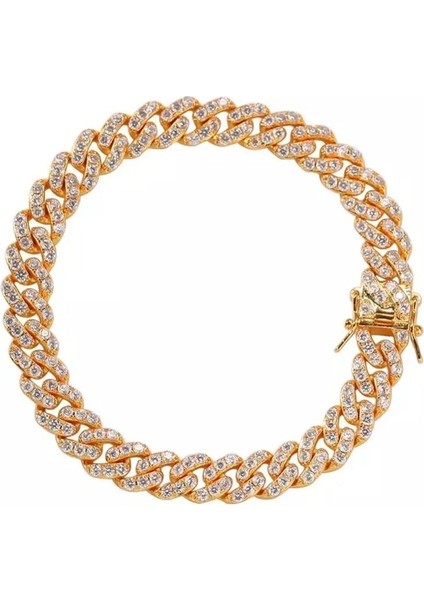 Gümüş Kaplı 20 cm Gümüş Renk Küba Zincir Halhal Kadınlar Için Buzlu Out Rapçi Takı Bling Küba Kristal Zincir Plaj Charm Ayak Halhal Takı (Yurt Dışından) fırsatları
