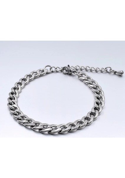 5 mm Nk Zincir Halhal 2019 Takı Yaz Plaj Halhal Ayak Bileği Bilezikler Kadınlar Için Bacak Zinciri Basit Paslanmaz Çelik Erkekler Halhal Gümüş Renk (Yurt Dışından)