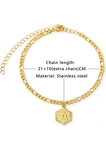 Altın Tarzı L Beden Paslanmaz Çelik Halhal Kadınlar Için Altın Ilk Halhal Bilezik A-Z Alfabe Ayak Bileği Ayak Bacak Zinciri Boho Takı Hediye Bijoux Femme (Yurt Dışından) modelleri