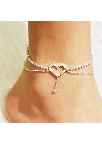 Resim Olarak 1 Kalp Şeklinde Charm Halat Dize Halhal Kadın Sandalet Üzerinde Bacak Zinciri Ayak Takı Ayak Bileği Yaz Plaj Bilezik Alaşım Hjuey (Yurt Dışından) modelleri