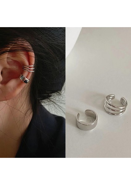 E155YIN Moda Altın Çapraz Klip Küpe Kadınlar Kızlar Için Sevimli Inci Kübik Zirkonya Kulak Kıkırdak Manşet Piercing Jewerly Set Olmadan (Yurt Dışından)