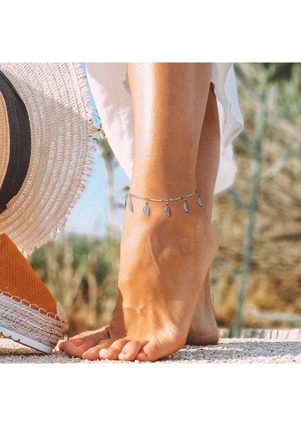 JC-049S Kadınlar Altın Ton Paslanmaz Çelik Zincir Halhal, Et Plaj Yalınayak Ayak Takı, Bacak Zinciri Ayak Bileği Bayan Tatil Hediyeleri (Yurt Dışından)