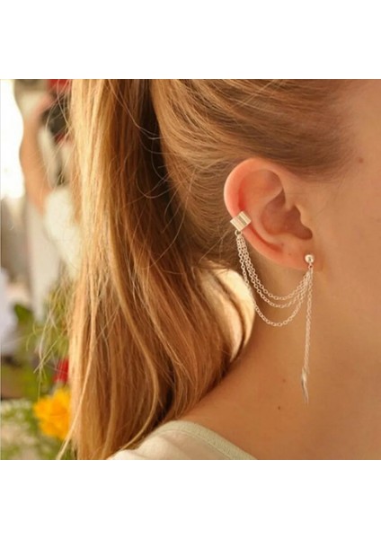 7 Adet Altın Et Vintage Püskül Altın Renk Kulak Manşetleri Yaprak Klip Küpe Kadın Dağcılar Için Hiçbir Piercing Sahte Kıkırdak Küpe Takı (Yurt Dışından)