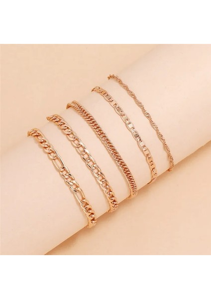 NO.50384 Beden Letapı ve Yeni Vintage Basit Altın Renk Link Zinciri Halhal Kadın Kız Bohemian Bacak Ayak Bileği Halhal Bilezik Plaj Takı (Yurt Dışından) modelleri