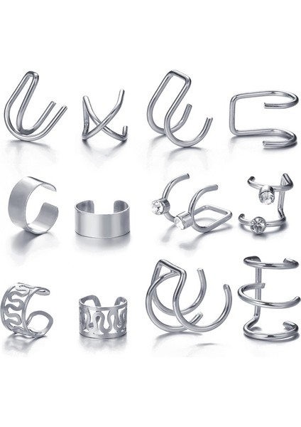 NO.64078 Boyut Tobılo Bohemian Altın Renk Kulak Manşetleri Yaprak Klip Küpe Kadın Dağcılar Için Hiçbir Piercing Basit Sahte Kıkırdak Küpe Aksesuarları (Yurt Dışından)