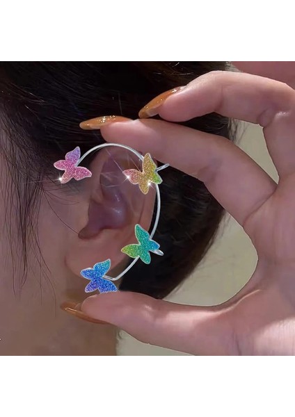 Bir Sol Moda Tatlı Köpüklü Kelebek Kulak Manşet Küpe Kadınlar Için Kore Tarzı Olmayan Piercing Kulak Klipsi Kulak Kancası Küpe Parti Takı (Yurt Dışından) fiyatları