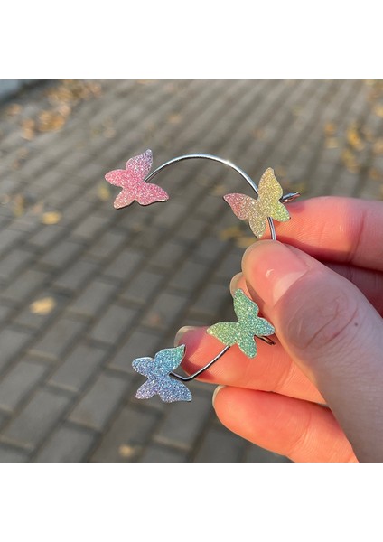 Bir Sol Moda Tatlı Köpüklü Kelebek Kulak Manşet Küpe Kadınlar Için Kore Tarzı Olmayan Piercing Kulak Klipsi Kulak Kancası Küpe Parti Takı (Yurt Dışından) fırsatları