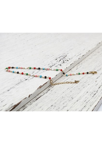 Pembe Paslanmaz Çelik Bağlantı Kablosu Zincir Halhal Bayan Altın Rengi Emaye Kadın Halhal Parti Mücevheri 23CM(9") Uzun, 1 Parça (Yurt Dışından) indirimleri