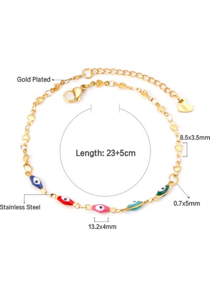 72G Luxusteel Türkiye Tarzı Göz Nazar Bağlantı Zincirleri Halhal Paslanmaz Çelik Altın Renk Yaz Plaj Ayakları Halhal Kadın Aksesuarları (Yurt Dışından) modelleri