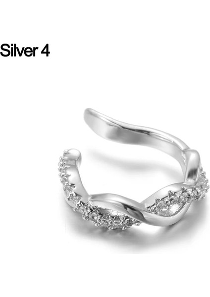 S4 Helix Kıkırdak Kabuklu Sahte Piercing Takı Kadın Erkek Ayarlanabilir Cz Kulak Manşet Hiçbir Piercing Kabuklu Manşet Küpe (Yurt Dışından)