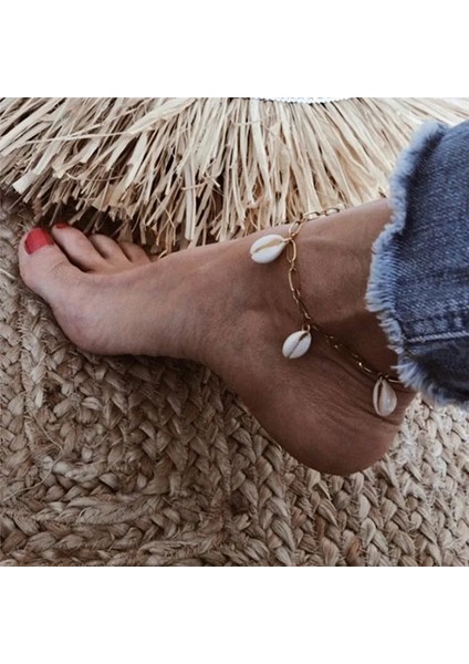 NO.50277 Beden Vintage Shell Ayak Bileği Bilezik Kadınlar Için Set Bohem Halat Zincir Denizyıldızı Halhal Yaz Plaj Yalınayak Bacak Zinciri Boho Takı (Yurt Dışından)