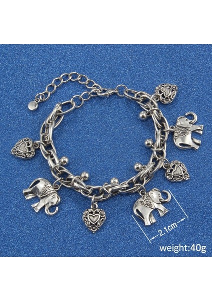 J061 Altın Halhal Vintage Altın Gümüş Renk Halhal Kadınlar Için Fil Kolye Charms Kutusu Zincir Plaj Yaz Ayak Bileği Bilezik Takı (Yurt Dışından) fırsatları