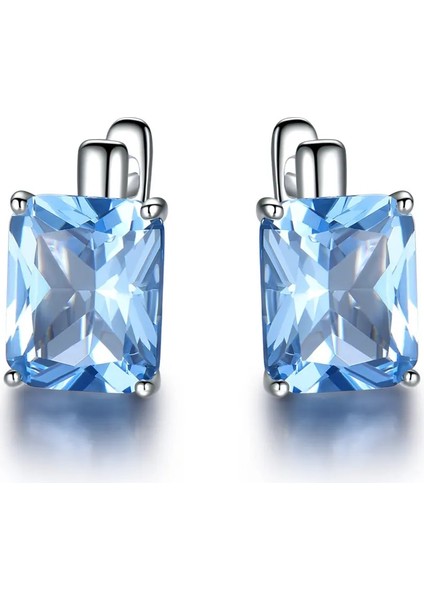 Topaz Umcho Lüks Zümrüt Taş Klip Küpe Kadınlar Için Hakiki Terling Gümüş Takı Yeşil Taş Moda Düğün Hediyesi (Yurt Dışından)