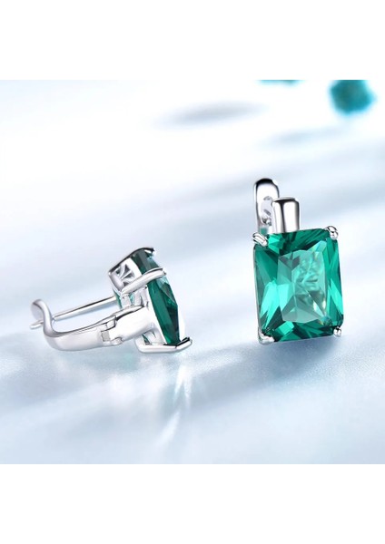 Topaz Umcho Lüks Zümrüt Taş Klip Küpe Kadınlar Için Hakiki Terling Gümüş Takı Yeşil Taş Moda Düğün Hediyesi (Yurt Dışından) fırsatları